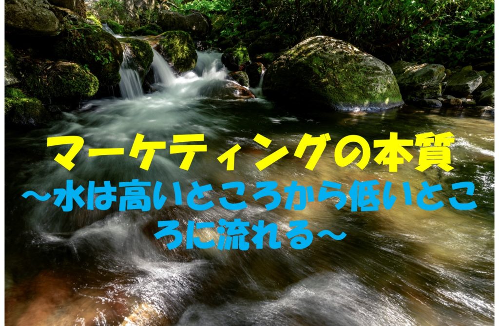 水は高いところから低いところに流れる
